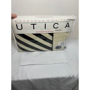 Vintage Utica Padded Pillow Sham Black & Ivory NIP!
